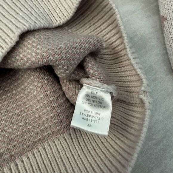 Lelis Light Pink Floral Sweater Rose Dusty Blush Crop Long Sleeve Drop Shoulder - Picture 7 of 8